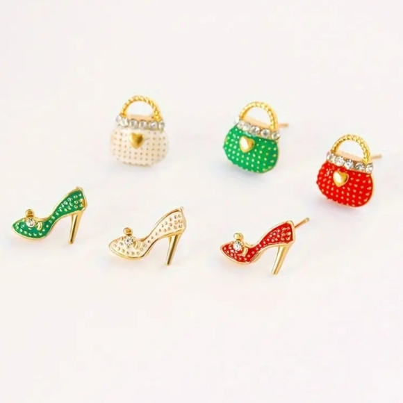 Red Purse and Heels Earrings - Picture 4 of 7